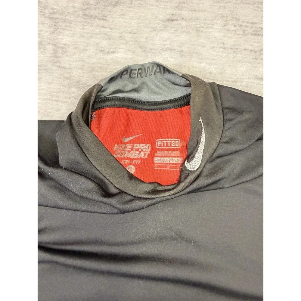 Nike Pro Combat Shirt Men's Small Black Hyperwarm Dri-Fit Athletic Fitted Sports